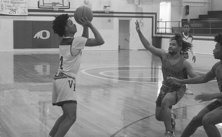 Senior Bulldog Jamaree Byers (2) attempts a basket against Tioga in a game played in the Oakdale New Year’s Tip-Off Presented by RoyOMartin earlier this month. (Gazette photo by Tony Marks)