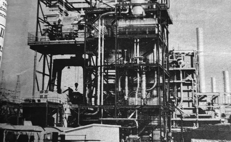 This 116,000 kilowatt steam turbine power unit, costing $11 million, and known as Unit 6 more than doubled the capacity of Cleco’s Coughlin Power Station on Bayou Cocodrie. This installation boosted Cleco’s system-wide capacity to 316,00 kilowatts.(Gazette file photo)
