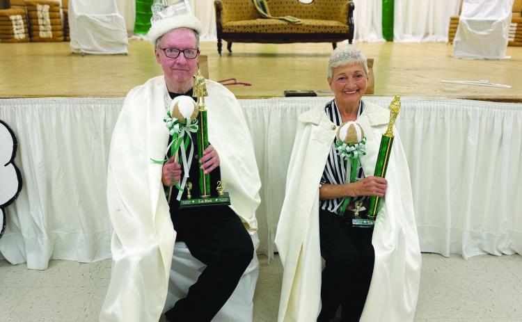 In the left photo, Le Roi Byron Faul and La Reine Shirley Copeland were crowned during Cotton Festival pageant activities held Saturday afternoon, September 26, at the Northside Civic Center.