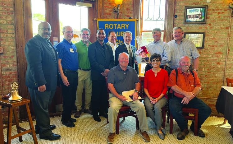 VP ROTARY WELCOMES DISTRICT GOVERNOR - Rotary 6200 District Governor Mark Lee was the guest speaker for the October 19, meeting of the Ville Platte Rotary Club. (Gazette photo by Heather Bogard)