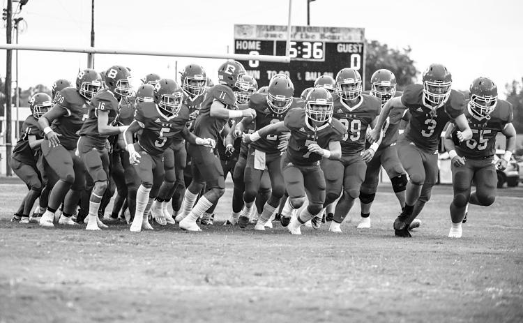 The Basile Bearcats take the field in a home game played earlier this season. BHS returns to Hanson Field this week to face Hamilton Christian Academy.  (Photo by Tonya Ortego)